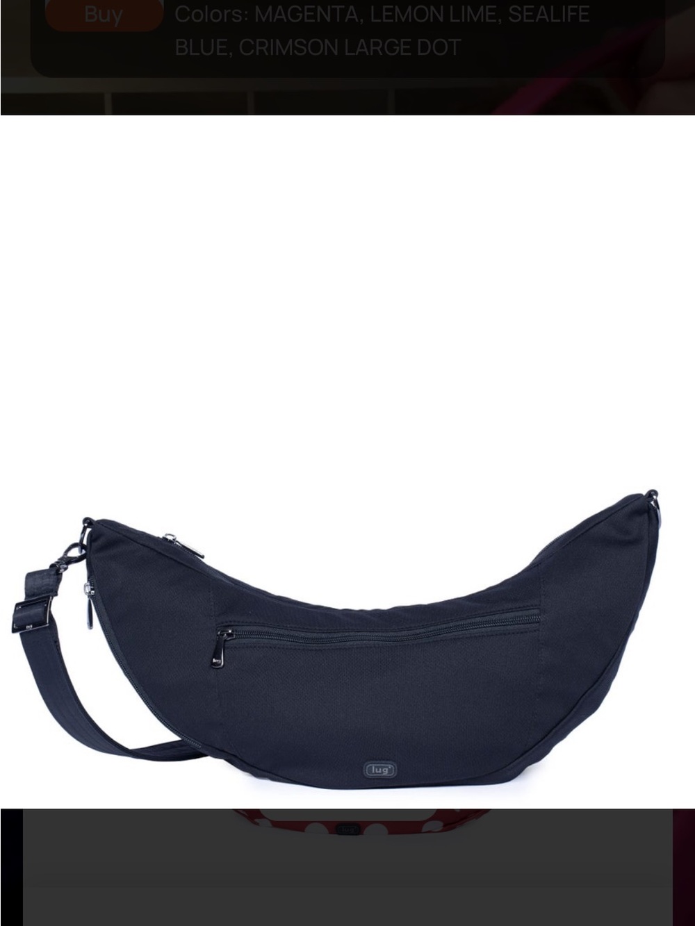 LUG Boomerang Sling Crossbody Bag - Black